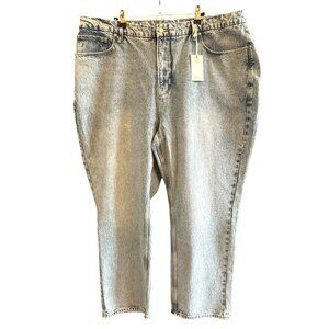 Good American Plus Size Straight High-Waist Good Heritage Jean Sz18 GNDU999TNWT